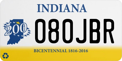 IN license plate 080JBR