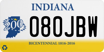 IN license plate 080JBW