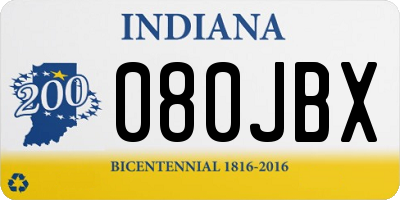 IN license plate 080JBX