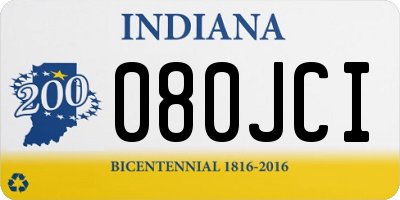 IN license plate 080JCI
