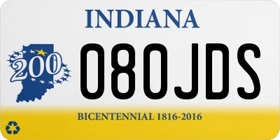 IN license plate 080JDS