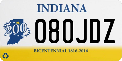 IN license plate 080JDZ