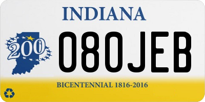 IN license plate 080JEB