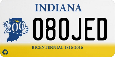 IN license plate 080JED