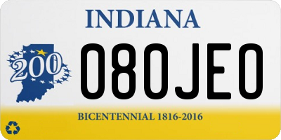 IN license plate 080JEO