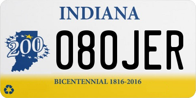 IN license plate 080JER