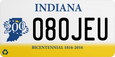 IN license plate 080JEU