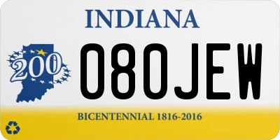 IN license plate 080JEW