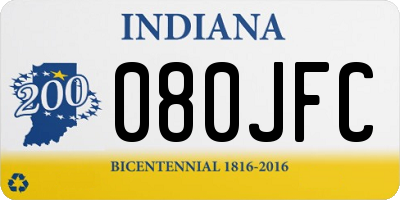 IN license plate 080JFC