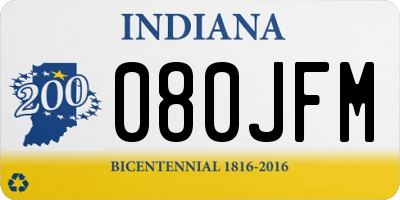 IN license plate 080JFM