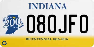 IN license plate 080JFO