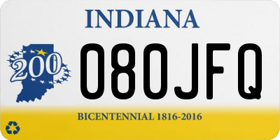 IN license plate 080JFQ