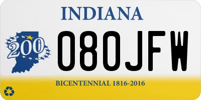 IN license plate 080JFW