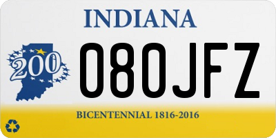 IN license plate 080JFZ