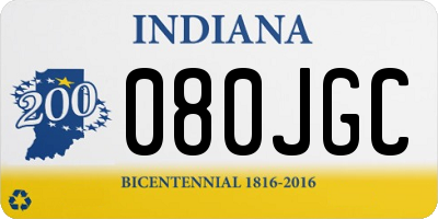 IN license plate 080JGC