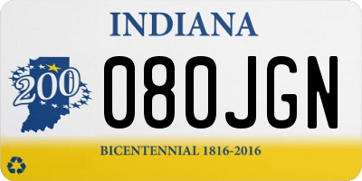 IN license plate 080JGN