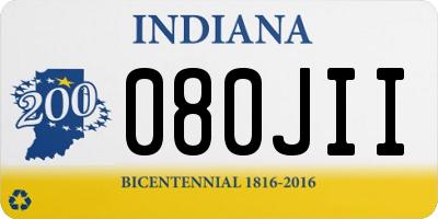 IN license plate 080JII