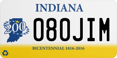 IN license plate 080JIM