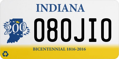 IN license plate 080JIO