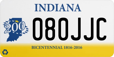 IN license plate 080JJC