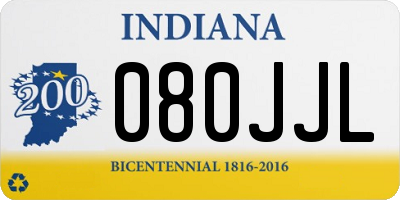 IN license plate 080JJL