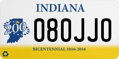 IN license plate 080JJO