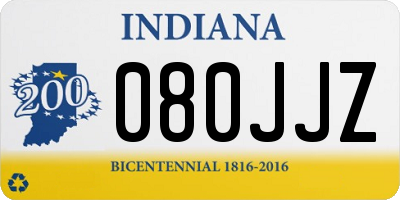 IN license plate 080JJZ