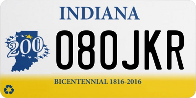 IN license plate 080JKR