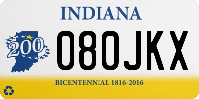 IN license plate 080JKX