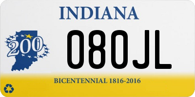 IN license plate 080JL