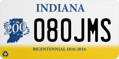 IN license plate 080JMS