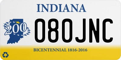 IN license plate 080JNC