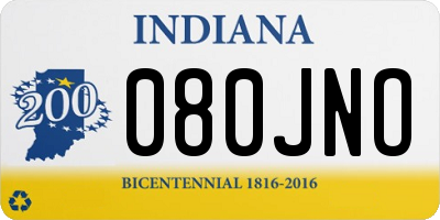IN license plate 080JNO