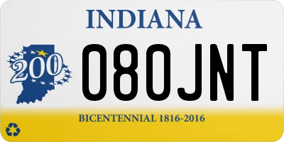IN license plate 080JNT