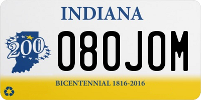 IN license plate 080JOM