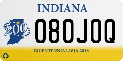 IN license plate 080JOQ