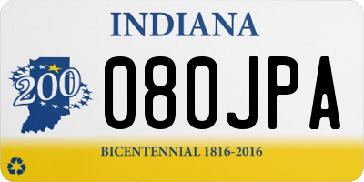 IN license plate 080JPA