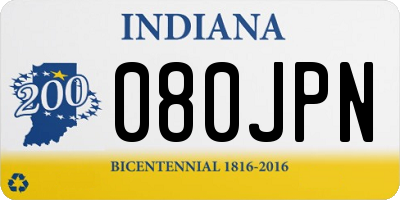 IN license plate 080JPN