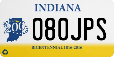 IN license plate 080JPS