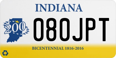IN license plate 080JPT