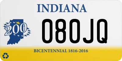 IN license plate 080JQ