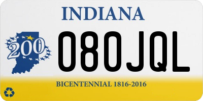 IN license plate 080JQL