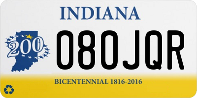 IN license plate 080JQR