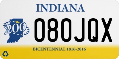 IN license plate 080JQX
