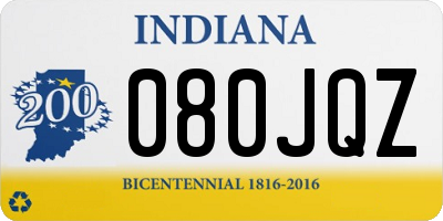 IN license plate 080JQZ