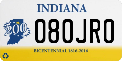 IN license plate 080JRO