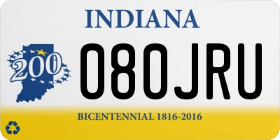 IN license plate 080JRU