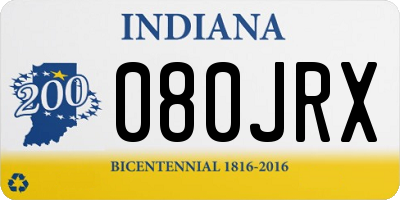IN license plate 080JRX