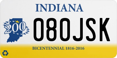 IN license plate 080JSK