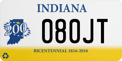 IN license plate 080JT